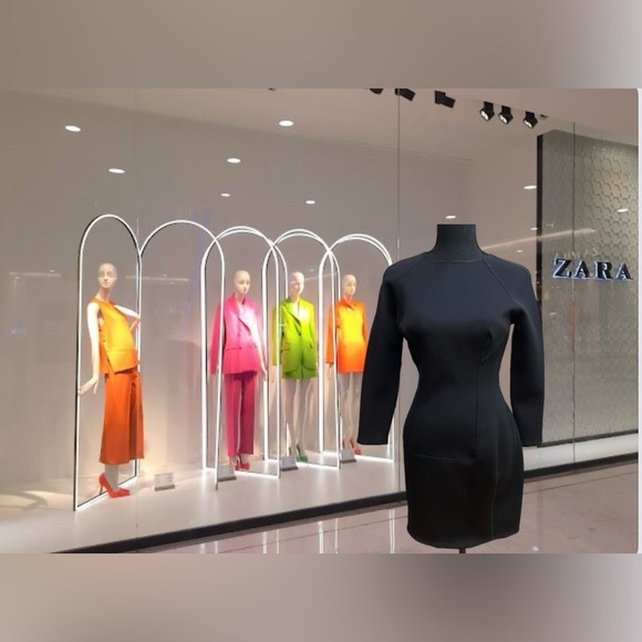 Zara size XS Chic Black Long-Sleeve Dress - Picture 3 of 16